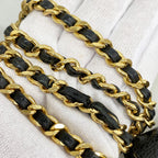 Chanel Shoulder Wallet Caviar Leather Black Gold — view 8