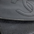 Chanel Shoulder Wallet Caviar Leather Black Gold — view 7