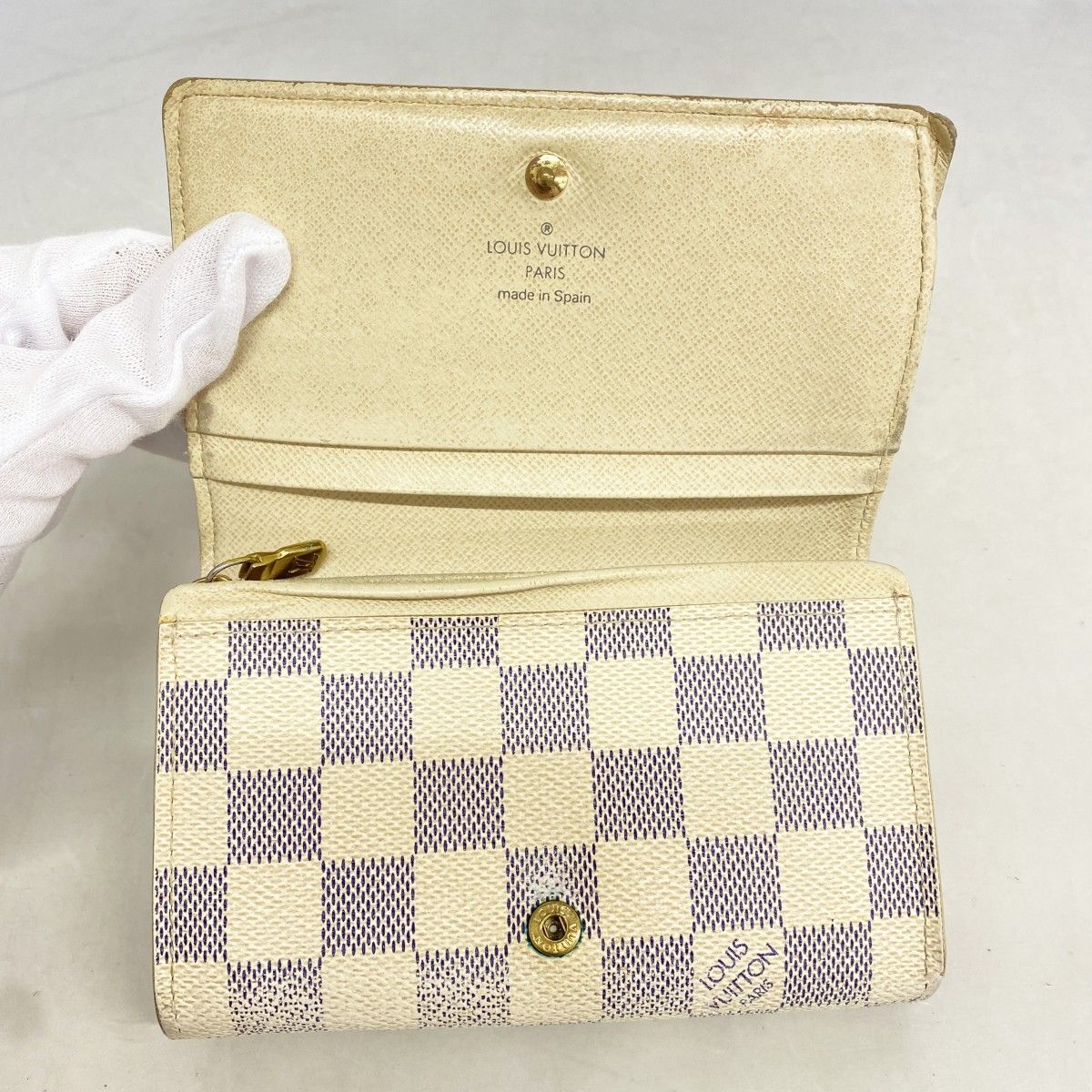 Louis Vuitton Wallet Damier Azur Portefeuille Tresor White — view 8