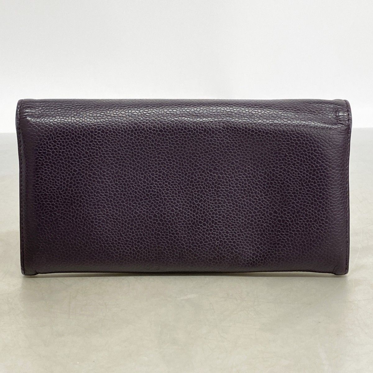 Chanel Wallet Caviar Leather Purple Silver — view 7