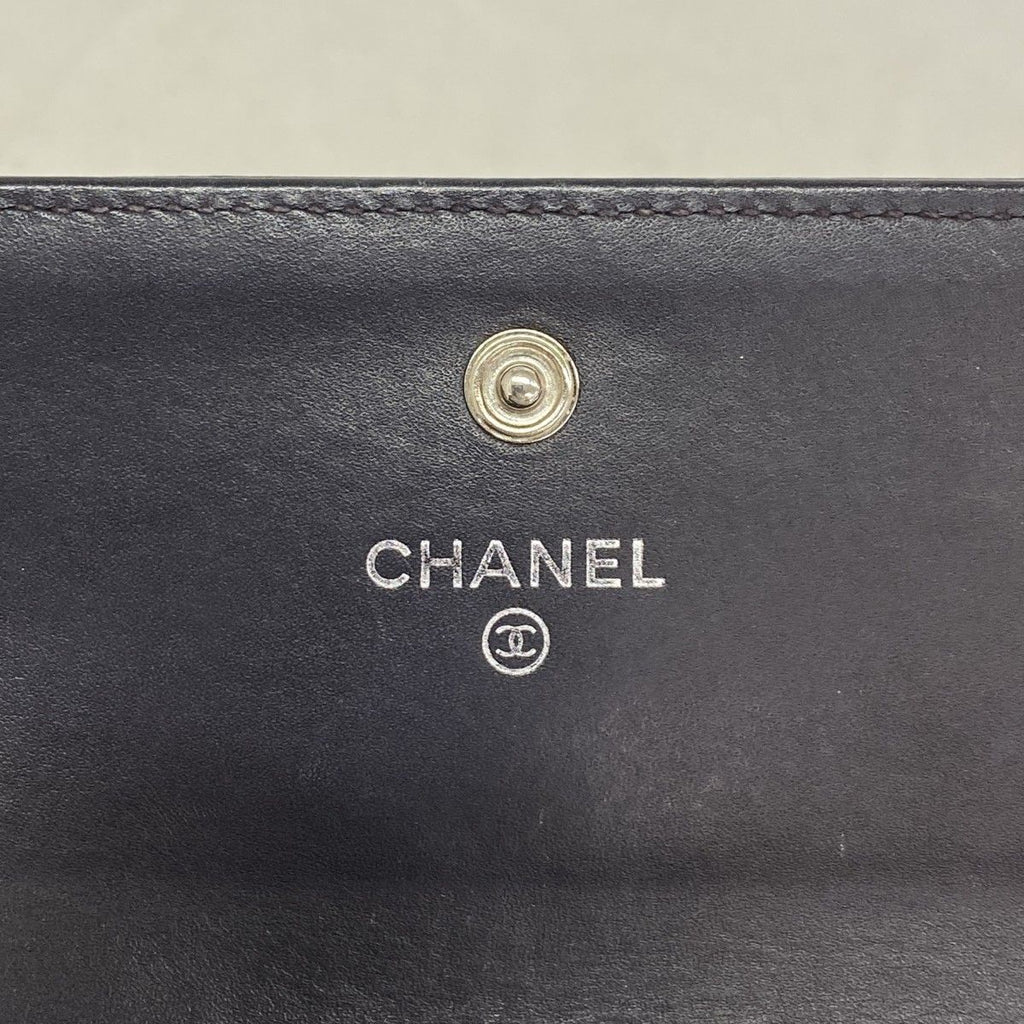Chanel Wallet Caviar Leather Purple Silver — view 4