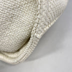 Chanel Chain Tote Deauville Straw Ivory Navy Silver — view 6