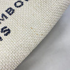 Chanel Chain Tote Deauville Straw Ivory Navy Silver — view 7