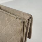 Chanel Wallet Quilted Caviar Leather Beige Silver — view 6