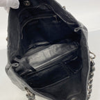 Chanel Chain Tote Leather Black Silver — view 4
