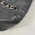 Chanel Chain Tote Leather Black Silver — view 6