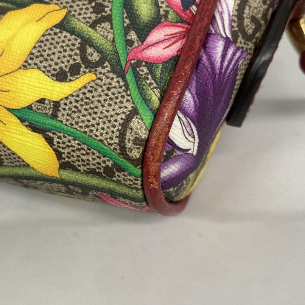 Gucci Shoulder Bag Flora Red Multicolor Gold — view 6