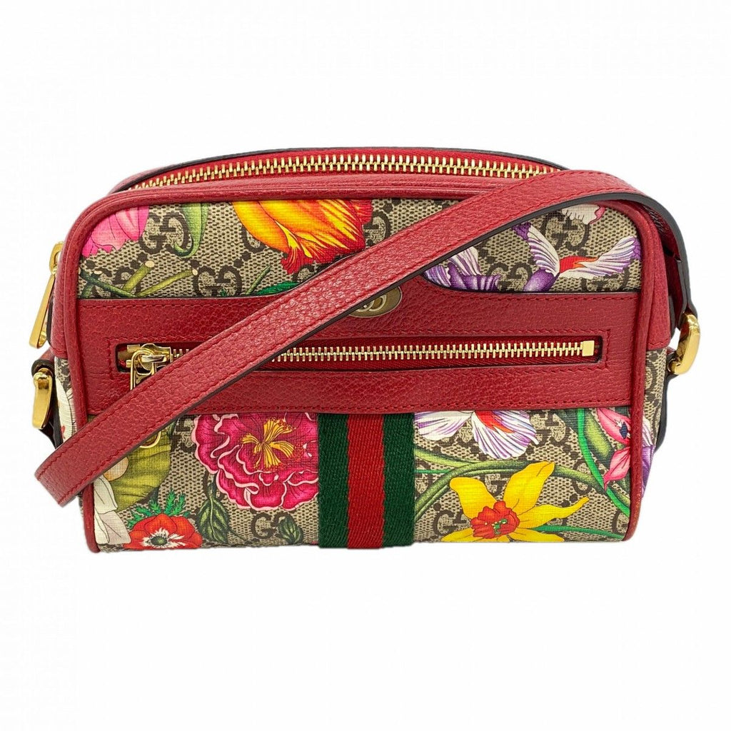 Gucci Shoulder Bag Flora Red Multicolor Gold