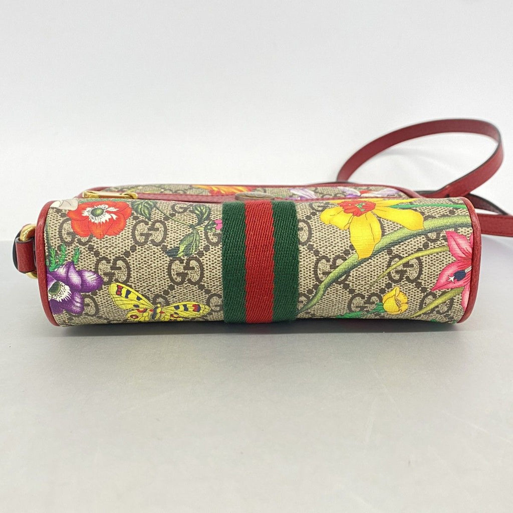 Gucci Shoulder Bag Flora Red Multicolor Gold — view 3