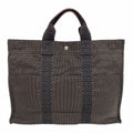Hermes Tote Her Line MM Canvas Gray Silver