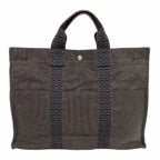 Hermes Tote Her Line MM Canvas Gray Silver
