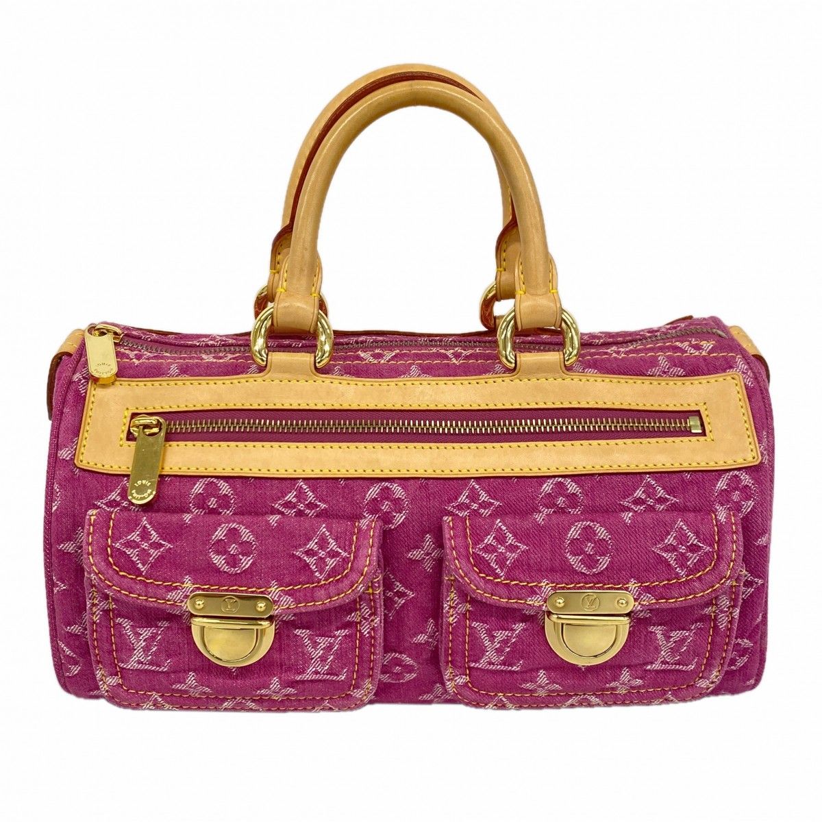 Louis Vuitton Handbag Monogram Denim Neo Speedy Fuchsia