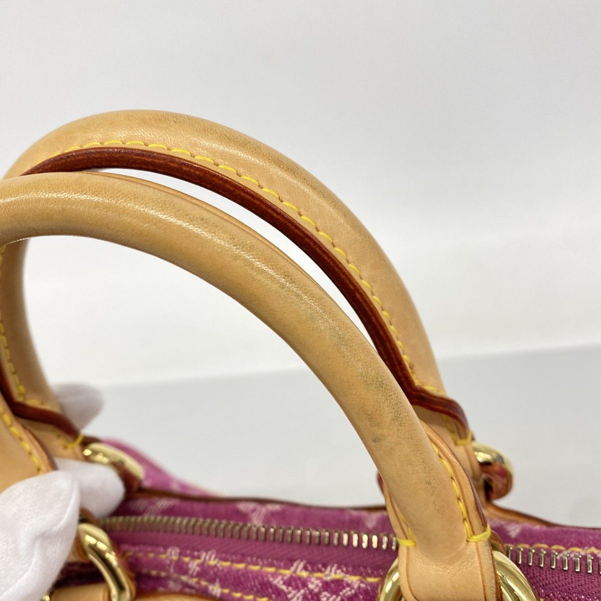 Louis Vuitton Handbag Monogram Denim Neo Speedy Fuchsia — view 8