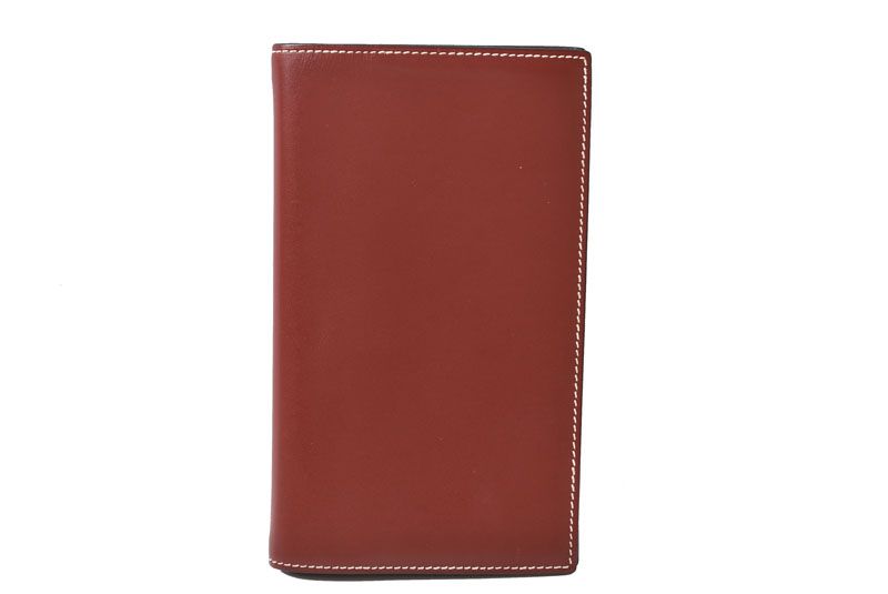 Hermes Agenda Notebook Cover Diary Vintage Box Calf Rouge