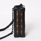 Louis Vuitton Monogram Tuffetage Vertical Soft Trunk Shoulder Bag Black Brown — view 4