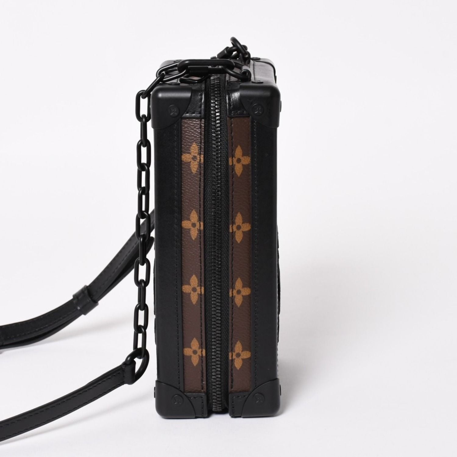 Louis Vuitton Monogram Tuffetage Vertical Soft Trunk Shoulder Bag Black Brown — view 4