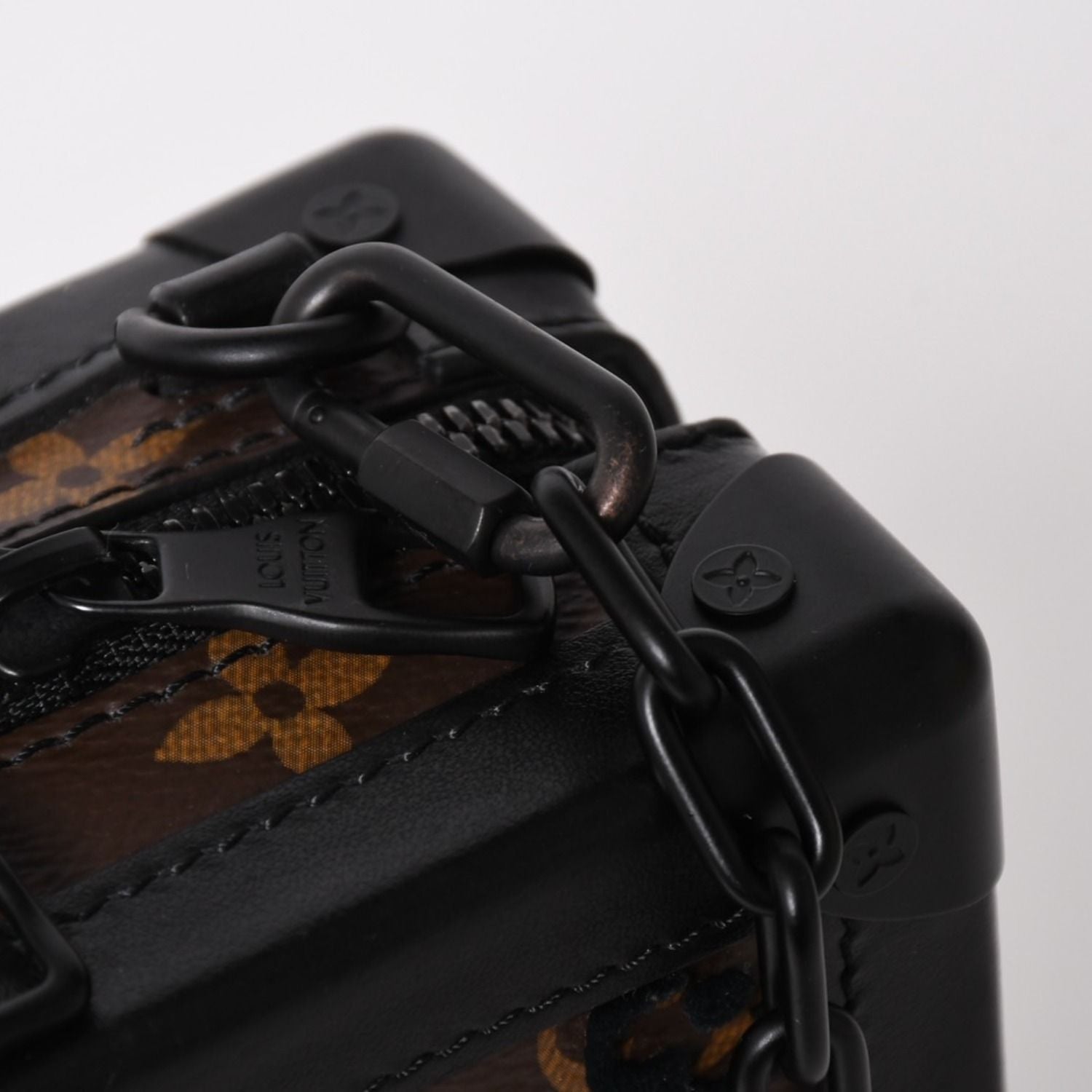 Louis Vuitton Monogram Tuffetage Vertical Soft Trunk Shoulder Bag Black Brown — view 5