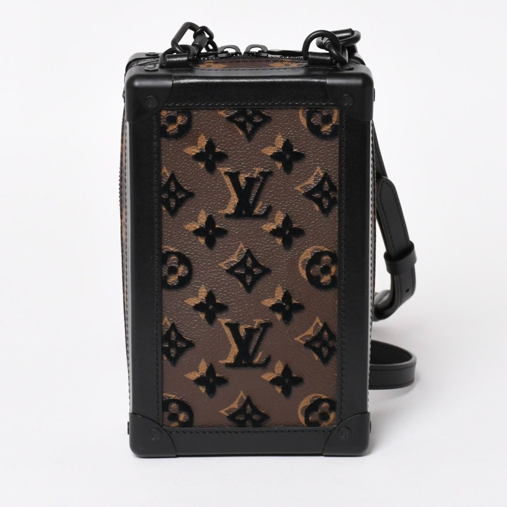 Louis Vuitton Monogram Tuffetage Vertical Soft Trunk Shoulder Bag Black Brown — view 2