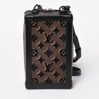 Louis Vuitton Monogram Tuffetage Vertical Soft Trunk Shoulder Bag Black Brown — view 2