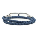 Hermes Roulis Double Tour Bracelet Metal Blue 15 cm Silver — view 3
