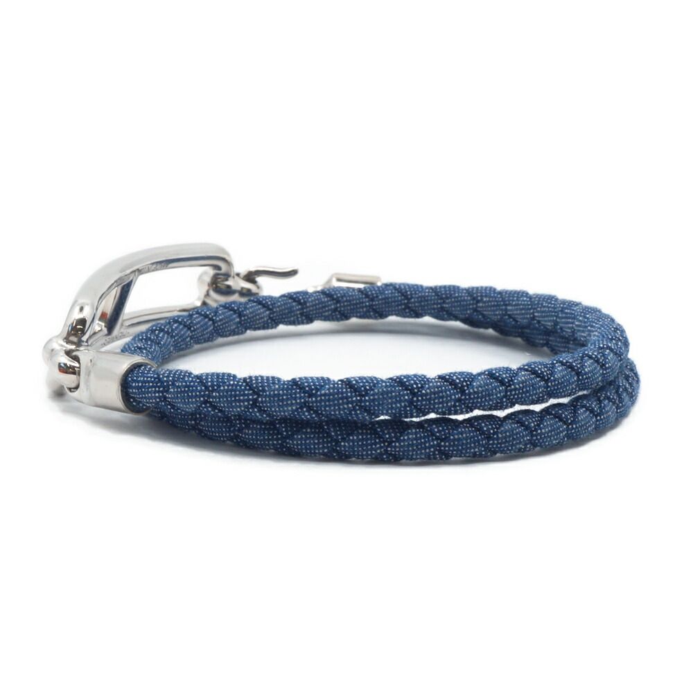 Hermes Roulis Double Tour Bracelet Metal Blue 15 cm Silver — view 2