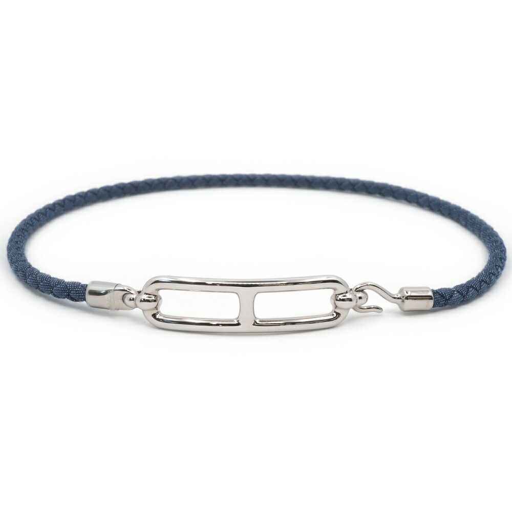 Hermes Roulis Double Tour Bracelet Metal Blue 15 cm Silver — view 5