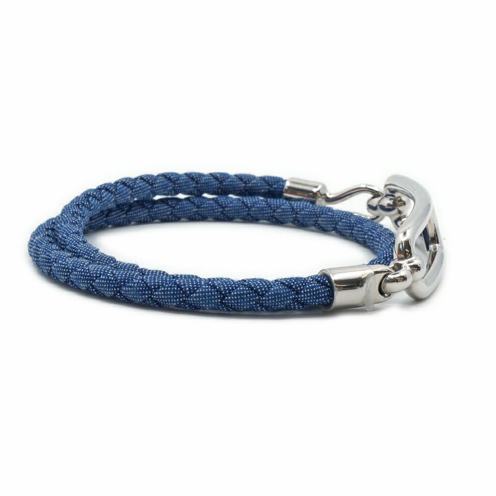 Hermes Roulis Double Tour Bracelet Metal Blue 15 cm Silver — view 4