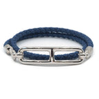 Hermes Roulis Double Tour Bracelet Metal Blue 15 cm Silver