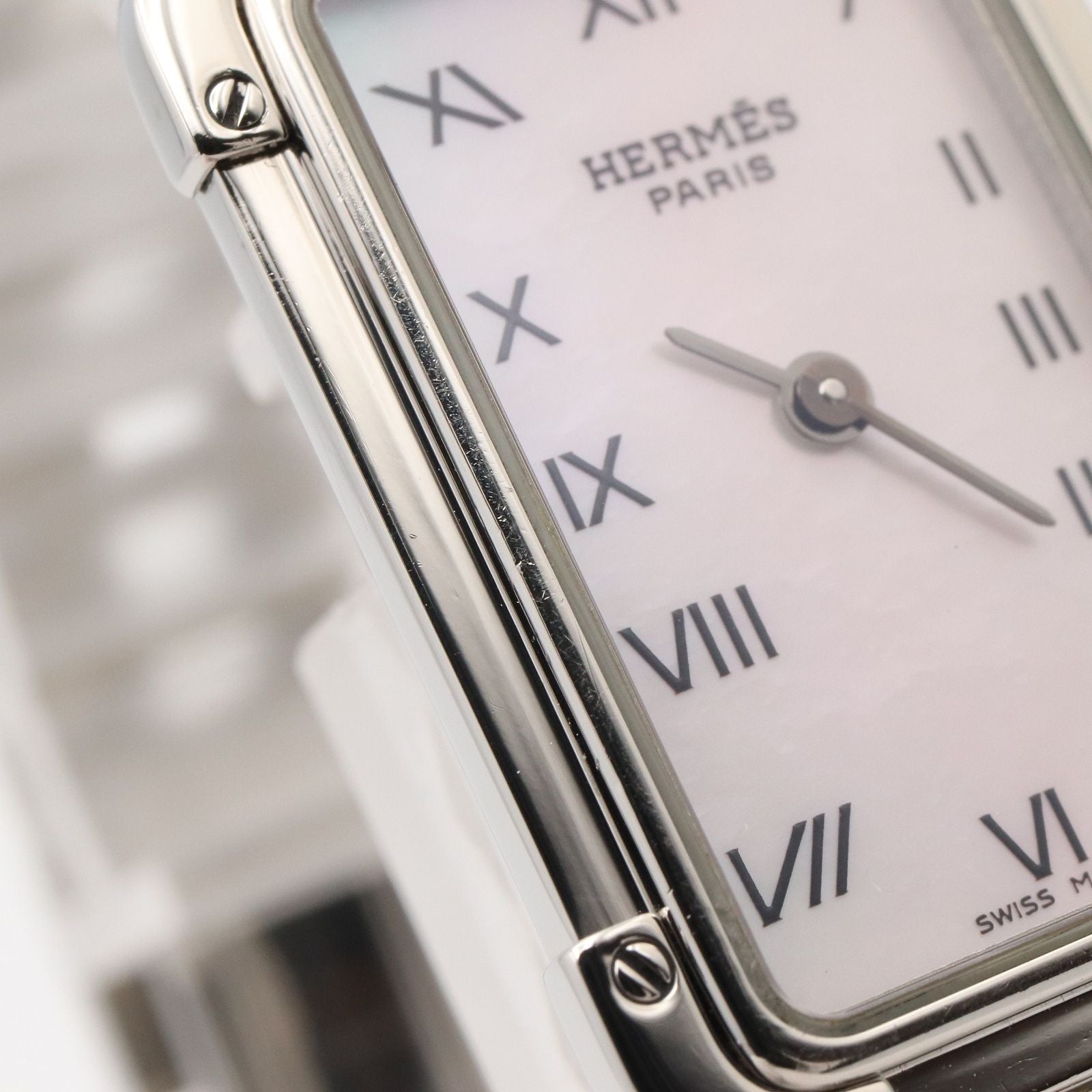 Hermes Watch Croajour White Shell Stainless Steel — view 9