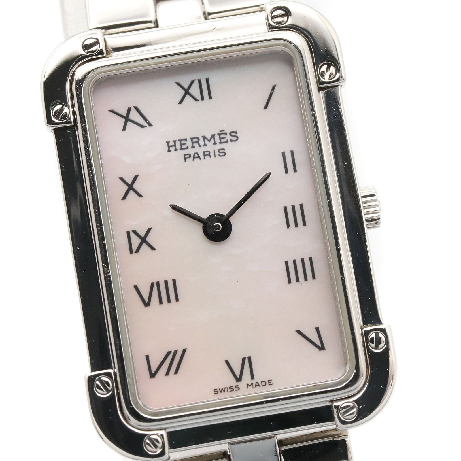 Hermes Watch Croajour White Shell Stainless Steel — view 3
