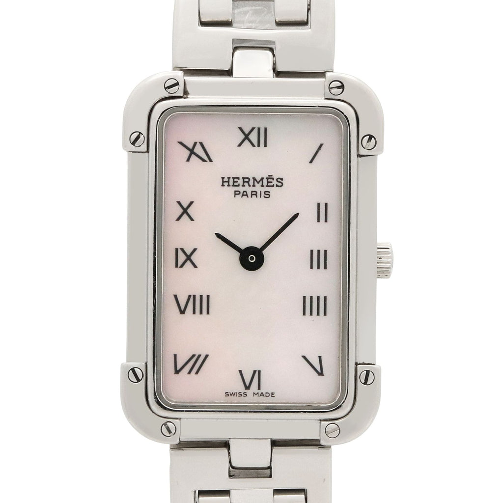 Hermes Watch Croajour White Shell Stainless Steel