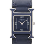 Hermes Watch Blue Stainless Steel Leather