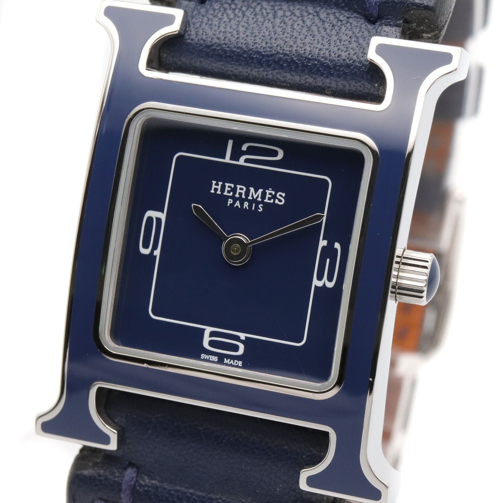 Hermes Watch Blue Stainless Steel Leather — view 3