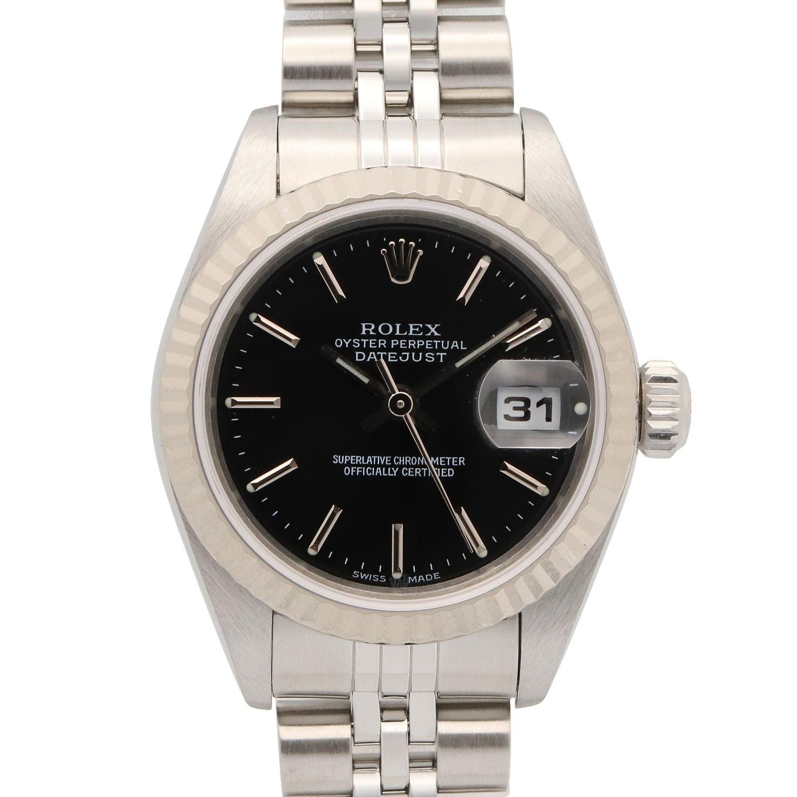 Rolex Datejust P Number BK BA 18k White Gold Stainless Steel