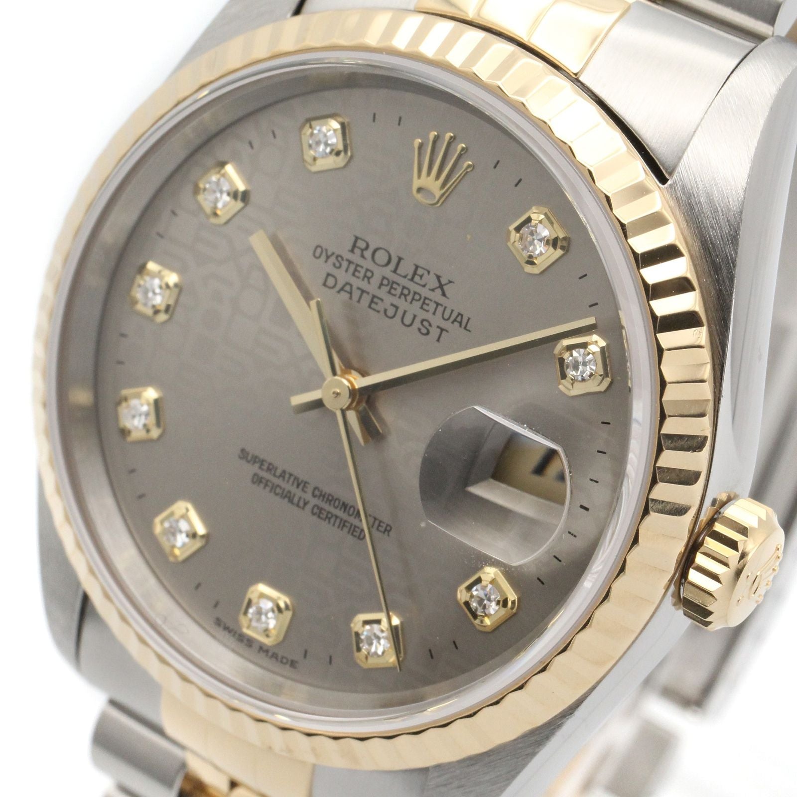 Rolex Datejust Diamond T Number GL Precon NP 18k Stainless Steel — view 3