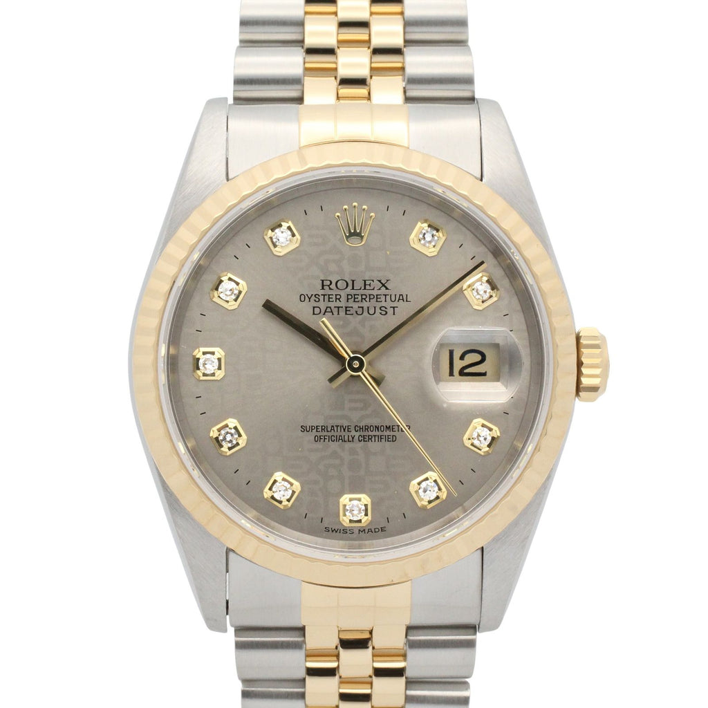 Rolex Datejust Diamond T Number GL Precon NP 18k Stainless Steel