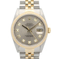 Rolex Datejust Diamond T Number GL Precon NP 18k Stainless Steel