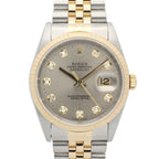 Rolex Datejust Diamond T Number GL Precon NP 18k Stainless Steel