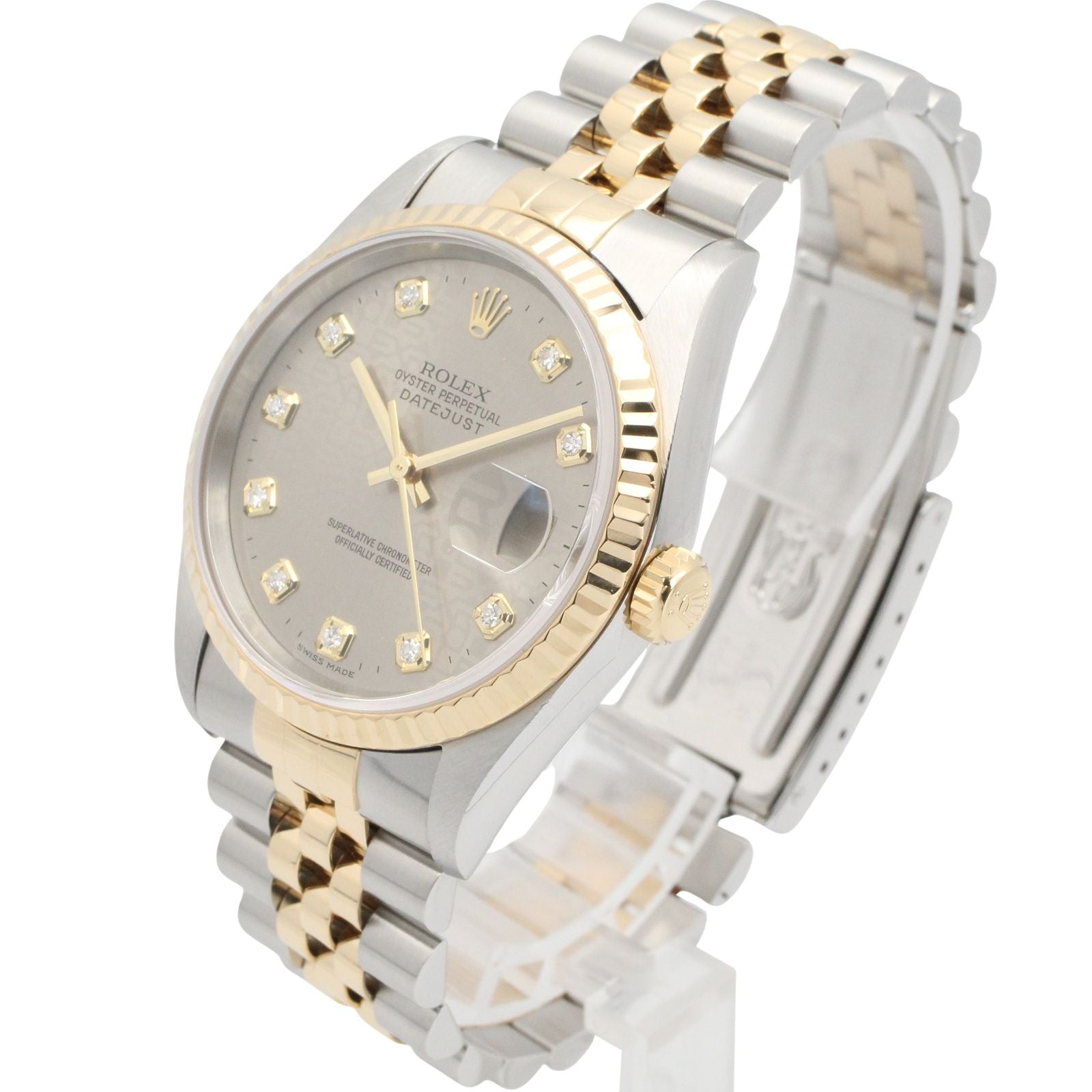 Rolex Datejust Diamond T Number GL Precon NP 18k Stainless Steel — view 2