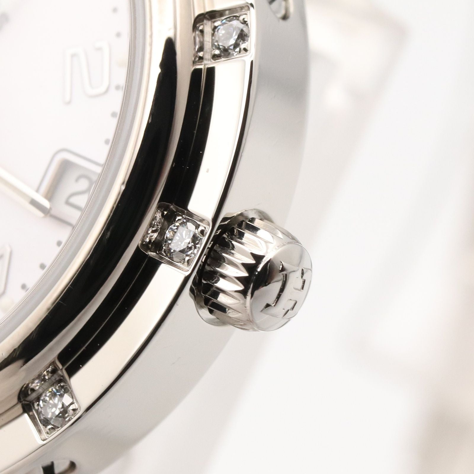 Hermes Watch Cles Diamond Pink Shell Stainless Steel — view 6