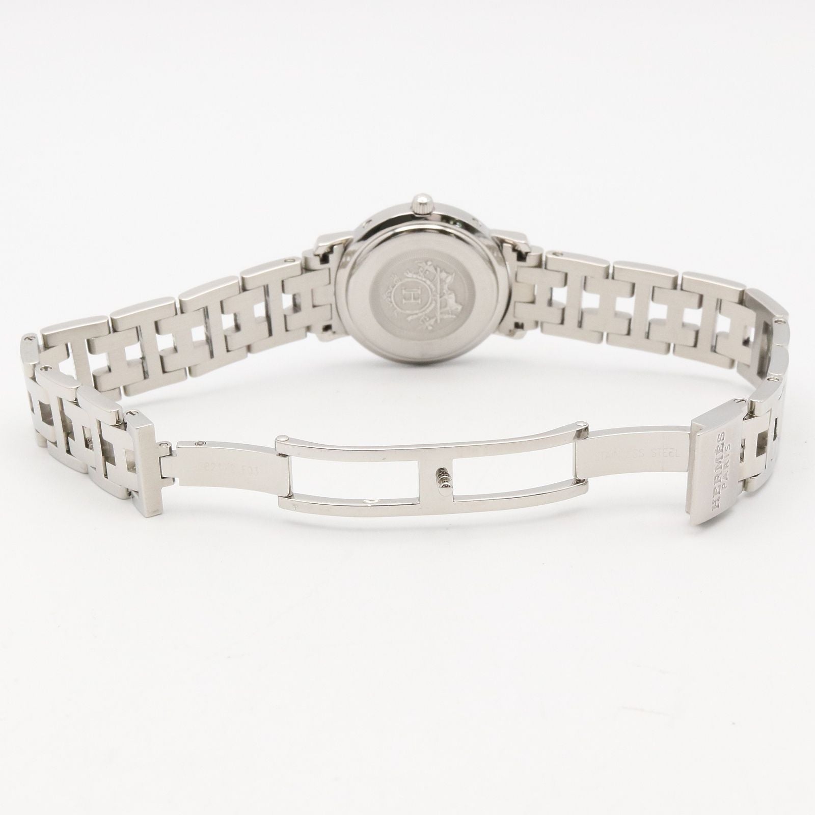 Hermes Watch Cles Diamond Pink Shell Stainless Steel — view 4