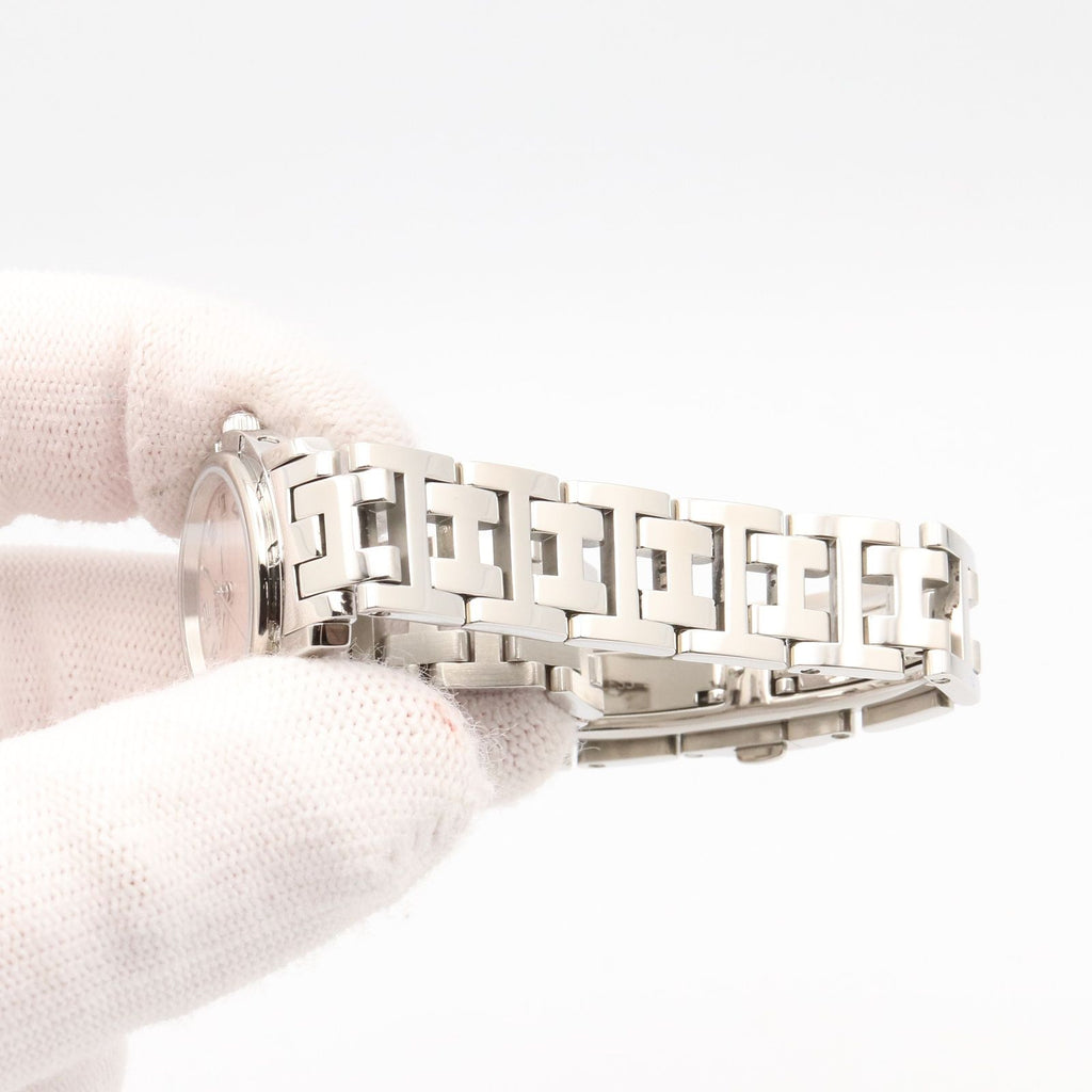 Hermes Watch Cles Diamond Pink Shell Stainless Steel — view 8