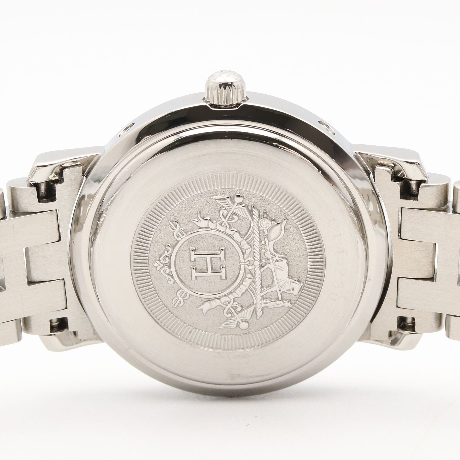Hermes Watch Cles Diamond Pink Shell Stainless Steel — view 5