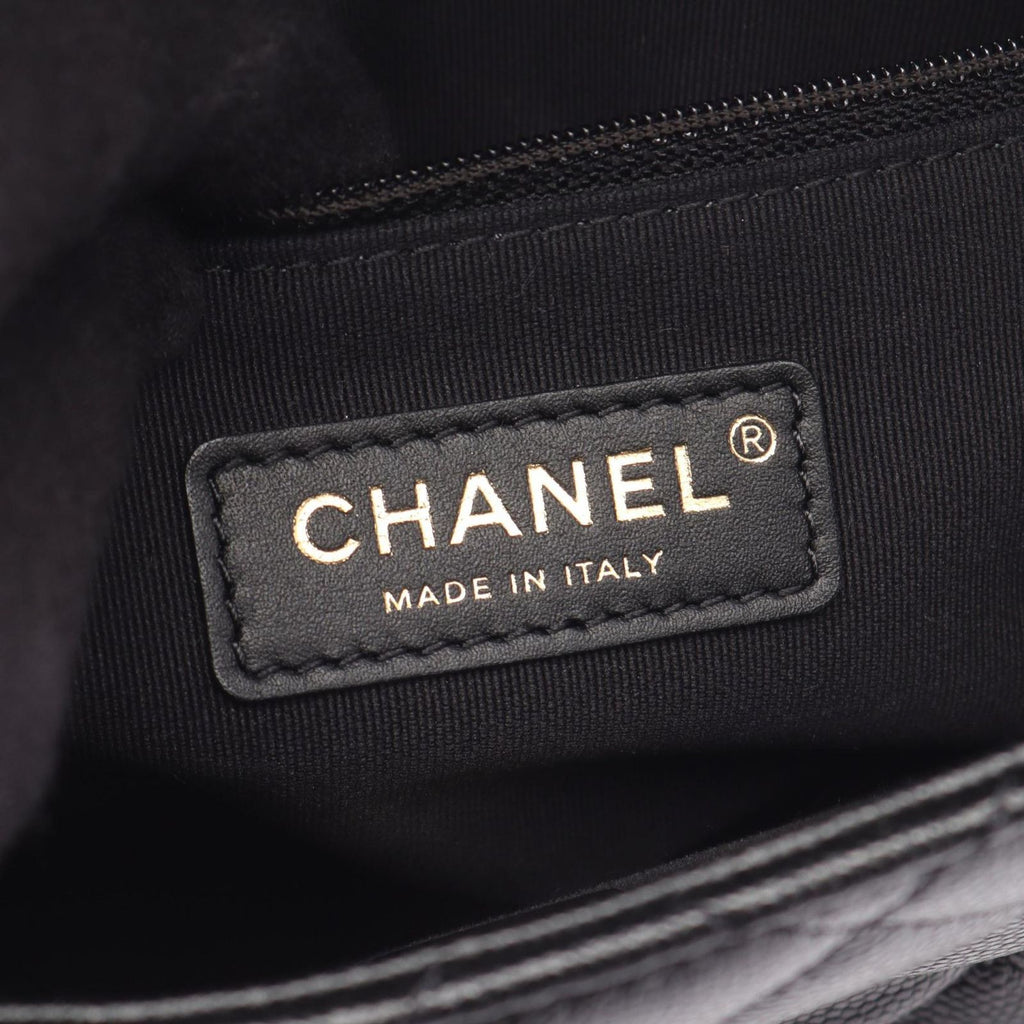 Chanel Shoulder Bag Quilted Black Caviar Leather Small Flap Chain — view 4