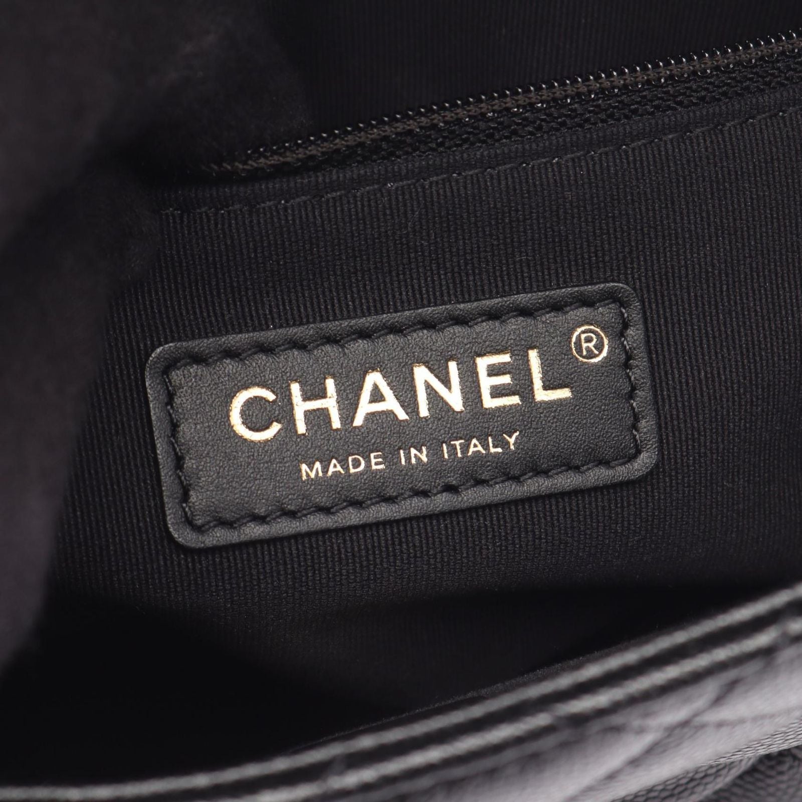 Chanel Shoulder Bag Quilted Black Caviar Leather Small Flap Chain — view 4