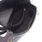 Chanel Shoulder Bag Quilted Black Caviar Leather Small Flap Chain — view 3