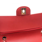Chanel Shoulder Bag Blanc Stitch Double Flap Salmon Pink Lambskin Chain — view 8