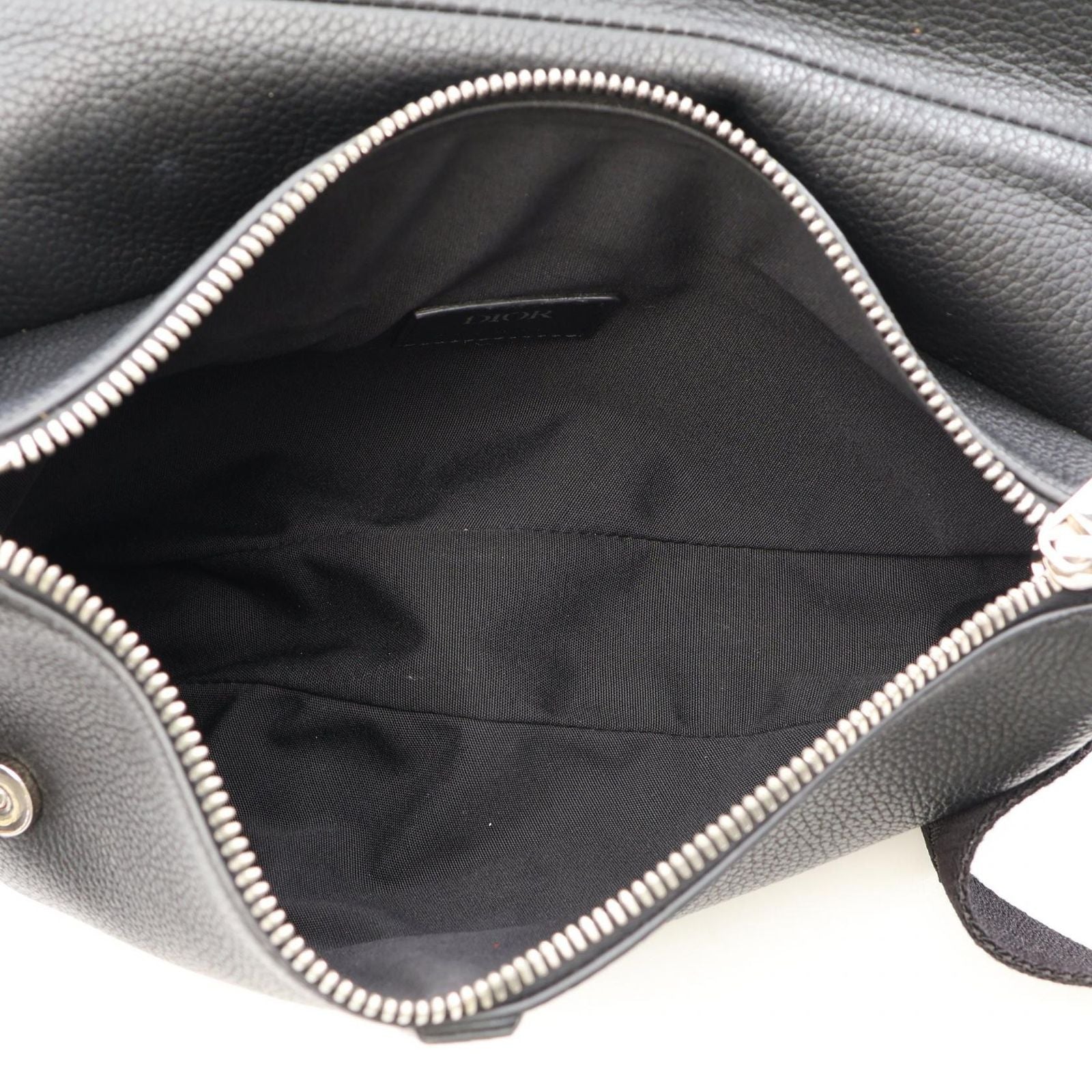 Dior Waist Bag Saddle Black Leather — view 3