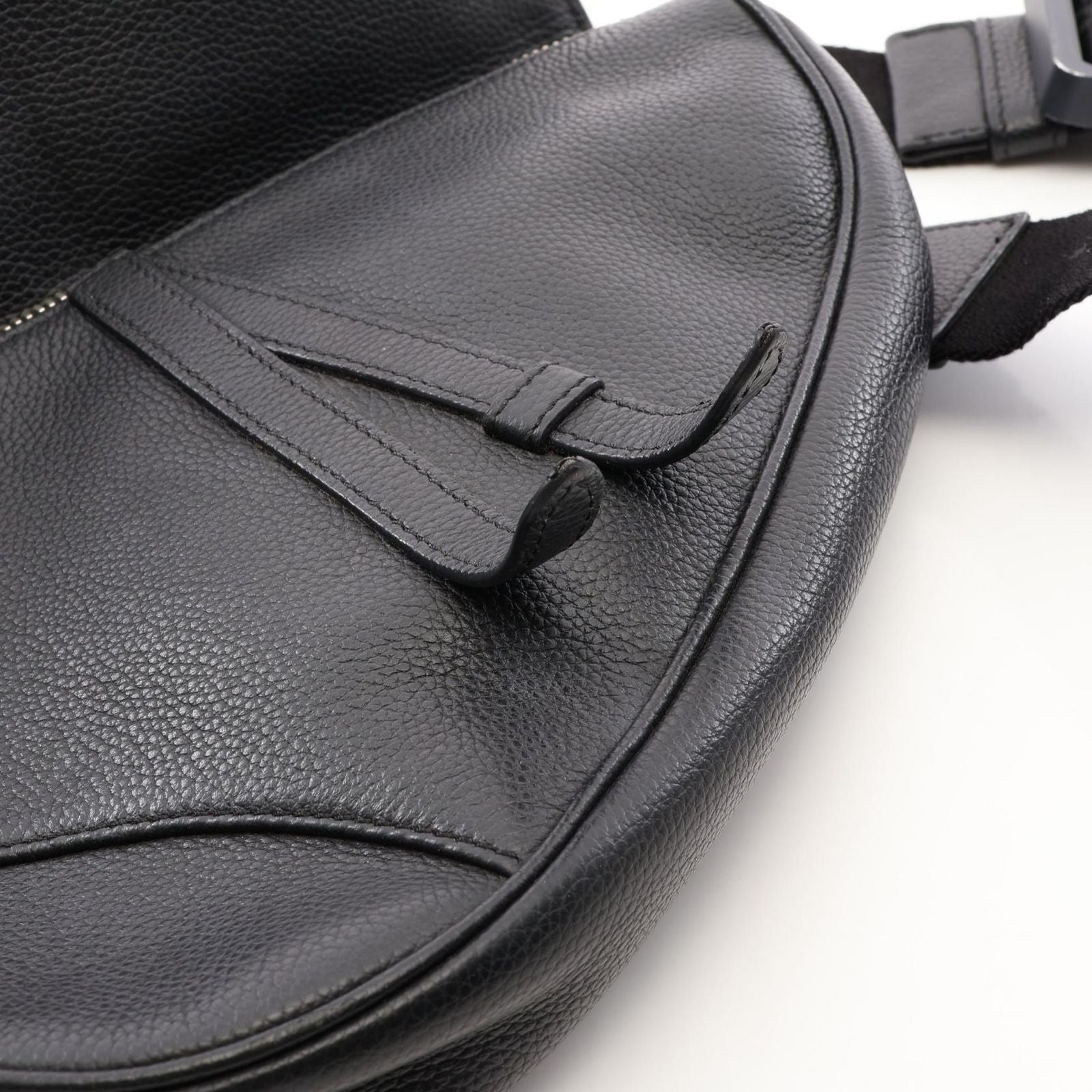 Dior Waist Bag Saddle Black Leather — view 6