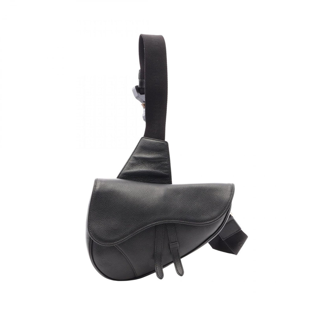 Dior Waist Bag Saddle Black Leather